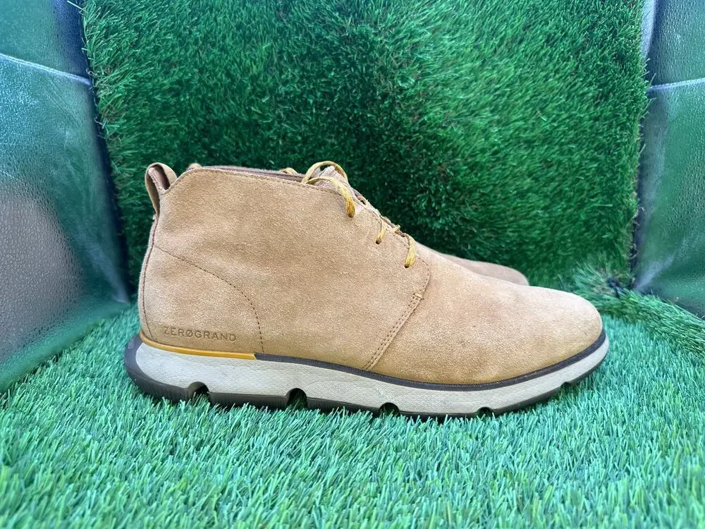 Cole Haan Zerogrand C35642 Chukka Boot Mens 10.5M Beige Suede Lace-Up Waterproof